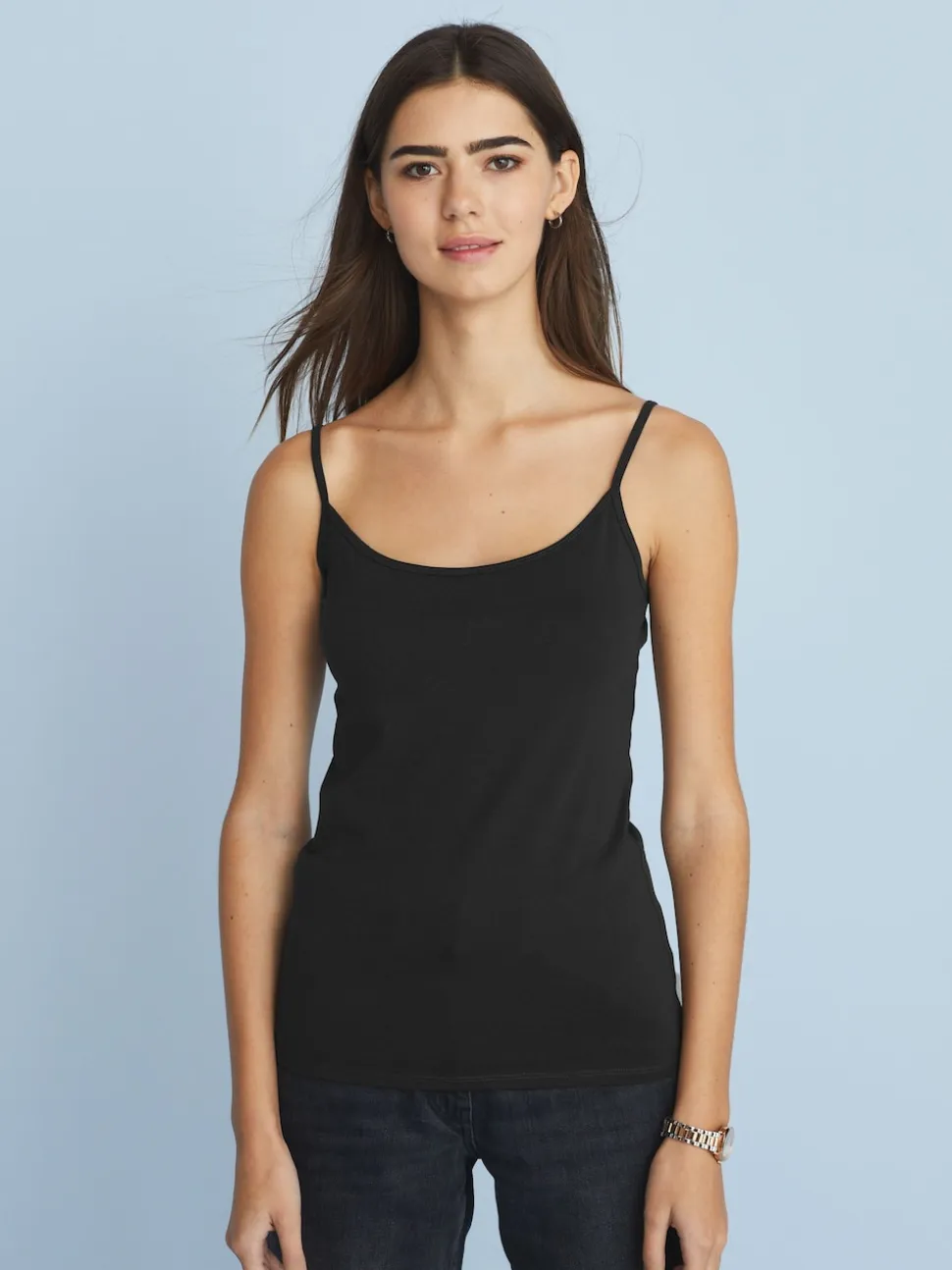 Black Thin Strap Vest