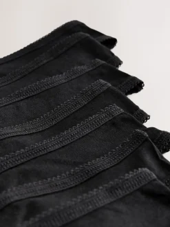 Black Thong Cotton Rich Knickers 7 Pack