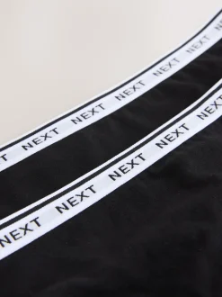 Black Thong Light Flow Cotton Period Knickers 2 Pack