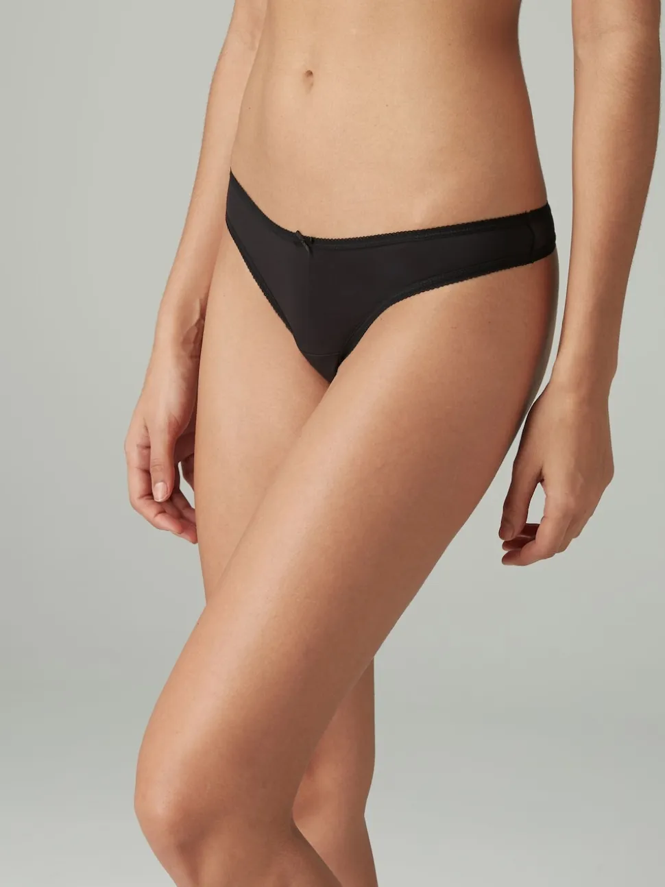 Black Thong Microfibre Knickers 5 Pack