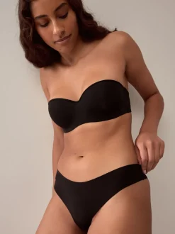 Black Thong No VPL Comfort Knickers 3 Pack