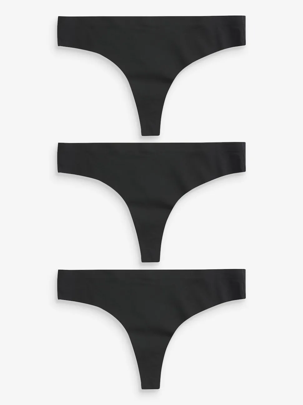Black Thong No VPL Comfort Knickers 3 Pack