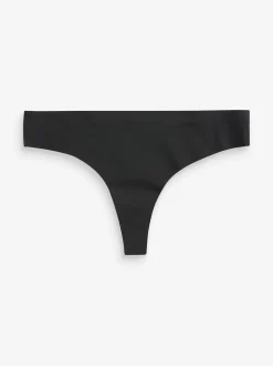 Black Thong No VPL Comfort Knickers 3 Pack