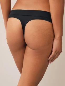 Black Thong Ultimate Comfort Knickers 2 Pack
