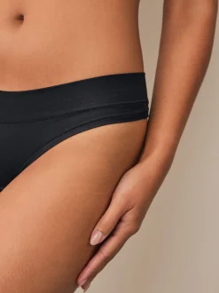 Black Thong Ultimate Comfort Knickers 2 Pack