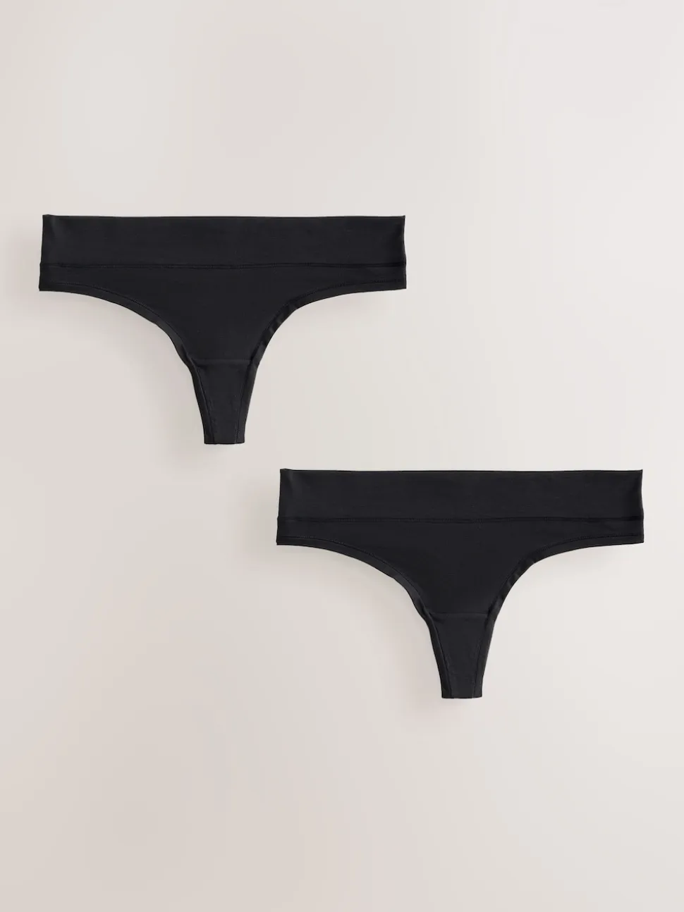 Black Thong Ultimate Comfort Knickers 2 Pack