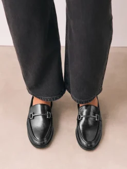 Black Trim Round Toe Loafers