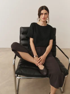 Black T-Shirt With Linen