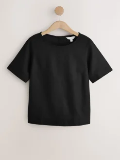 Black T-Shirt With Linen