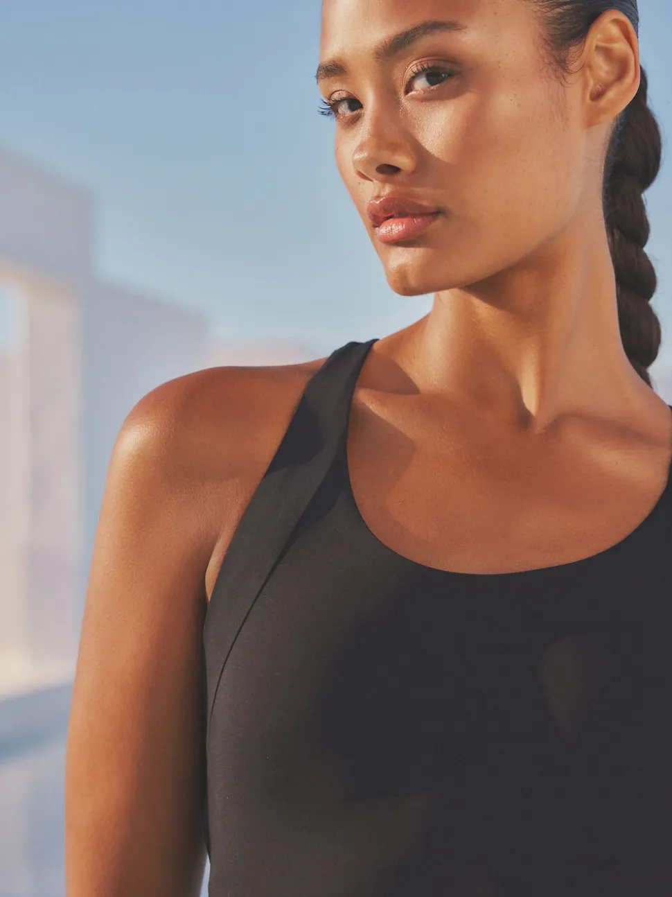 Black Tummy Control Unitard Swimsuit
