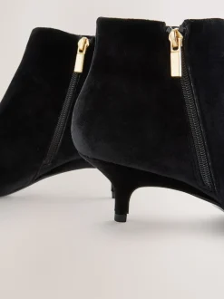 Black Velvet Forever Comfort® Kitten Heel Ankle Boots
