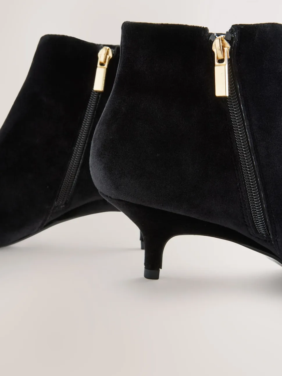 Black Velvet Forever Comfort® Kitten Heel Ankle Boots