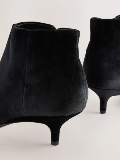 Black Velvet Forever Comfort® Kitten Heel Ankle Boots