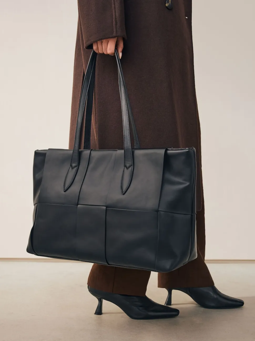 Black Weave Shoulder Bag