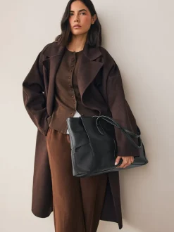 Black Weave Shoulder Bag