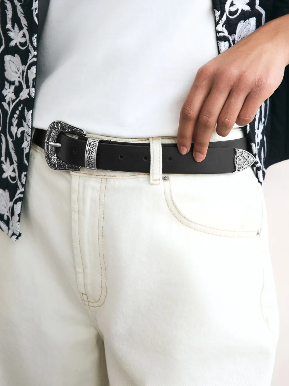 Black Western Leather Belt