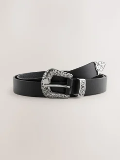 Black Western Leather Belt