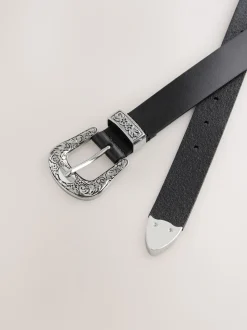 Black Western Leather Belt