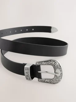 Black Western Leather Belt