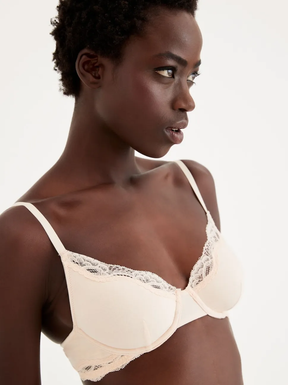 Black/ White/Pastel Rose Nude Non Pad Balcony Cotton Blend Ultimate Comfort Bras 3 Pack