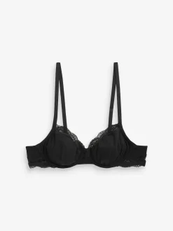 Black/ White/Pastel Rose Nude Non Pad Balcony Cotton Blend Ultimate Comfort Bras 3 Pack