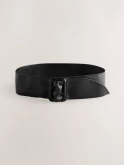 Black Wide Leather Belt