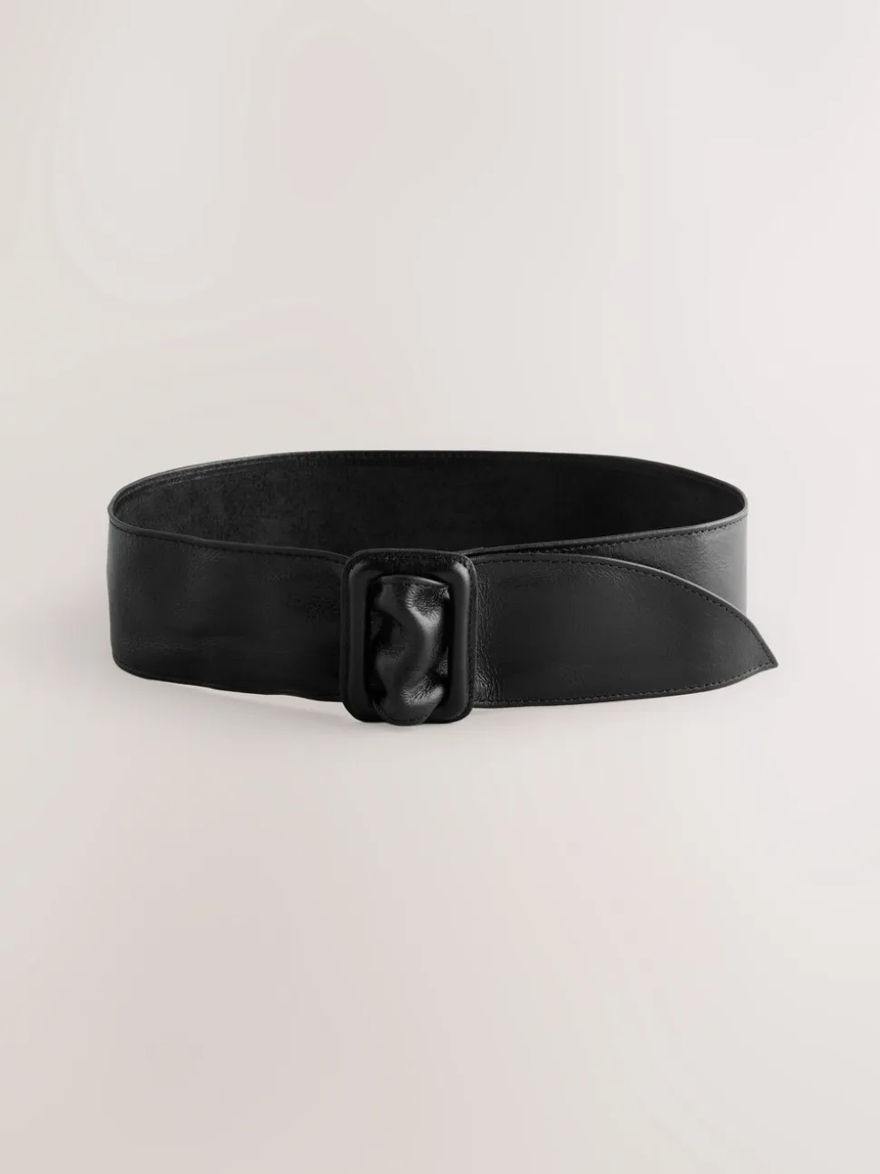 Black Wide Leather Belt