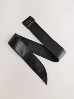 Black Wide Leather Belt