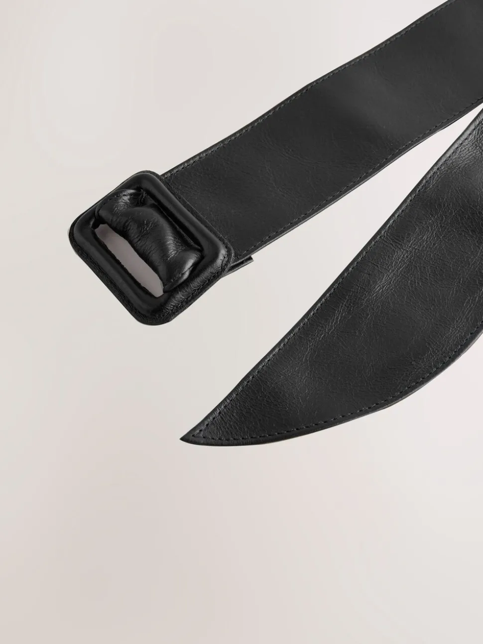 Black Wide Leather Belt