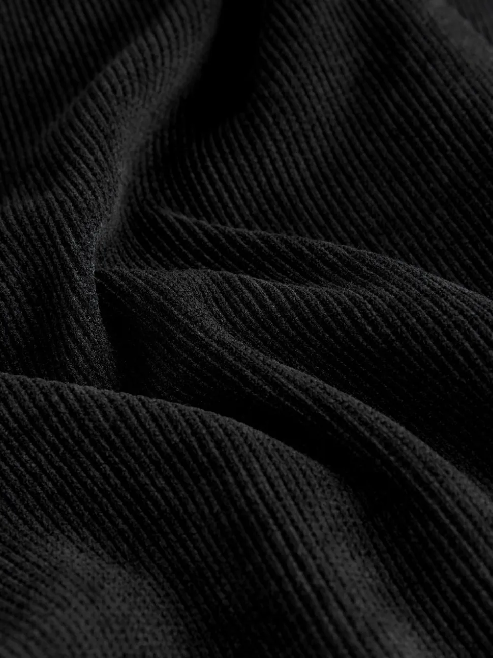 Black Wide Leg Soft Cord Trousers