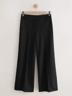 Black Wide Leg Tailored Trousers