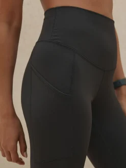Black with Pocket Active Sports Dry Tech Sculpting Leggings