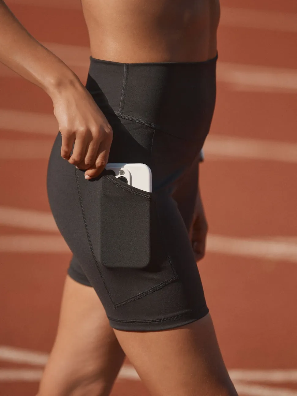 Black With Pockets Sports Dry Tech Tummy Control Shorts