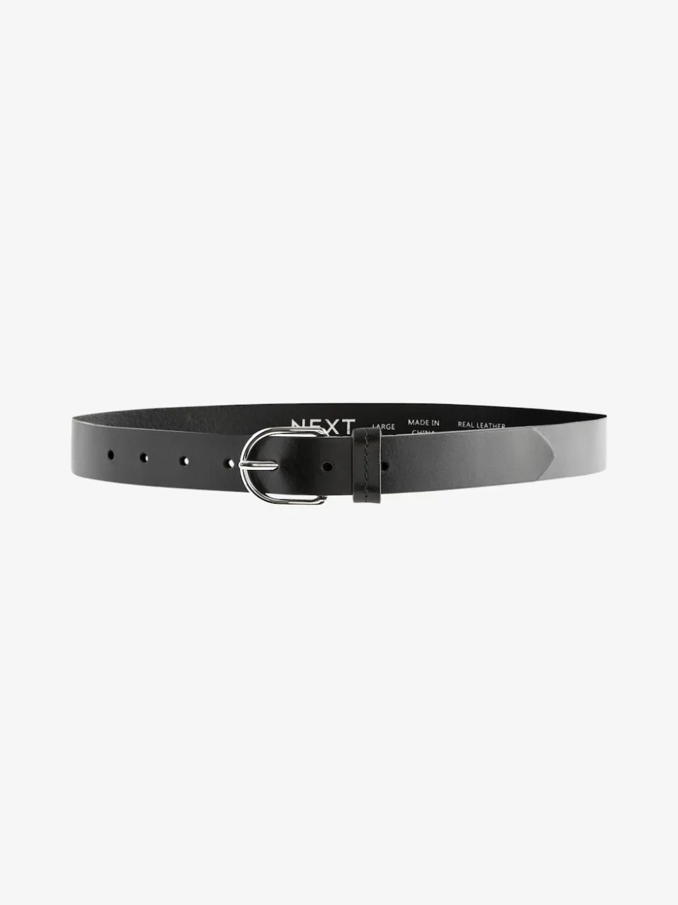 Black with Silver Regular Leather Belt