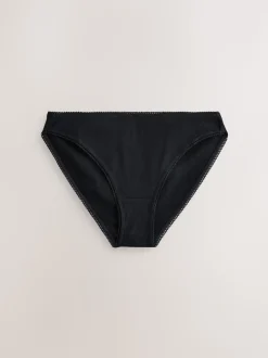 Black/Caramel Nude/Praline Nude High Rise High Leg Cotton Rib Knickers 3 Pack