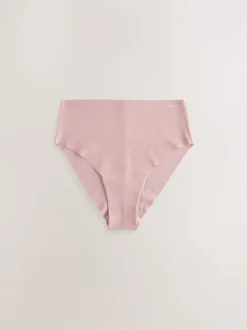 Black/Cream/Pink High Waist High Leg Cotton Blend No VPL Knickers 7 Pack
