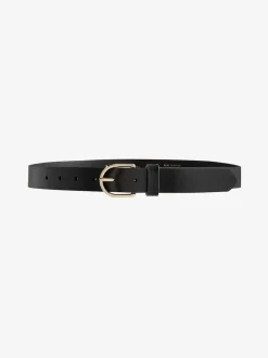 Black/Gold Regular Leather Belt