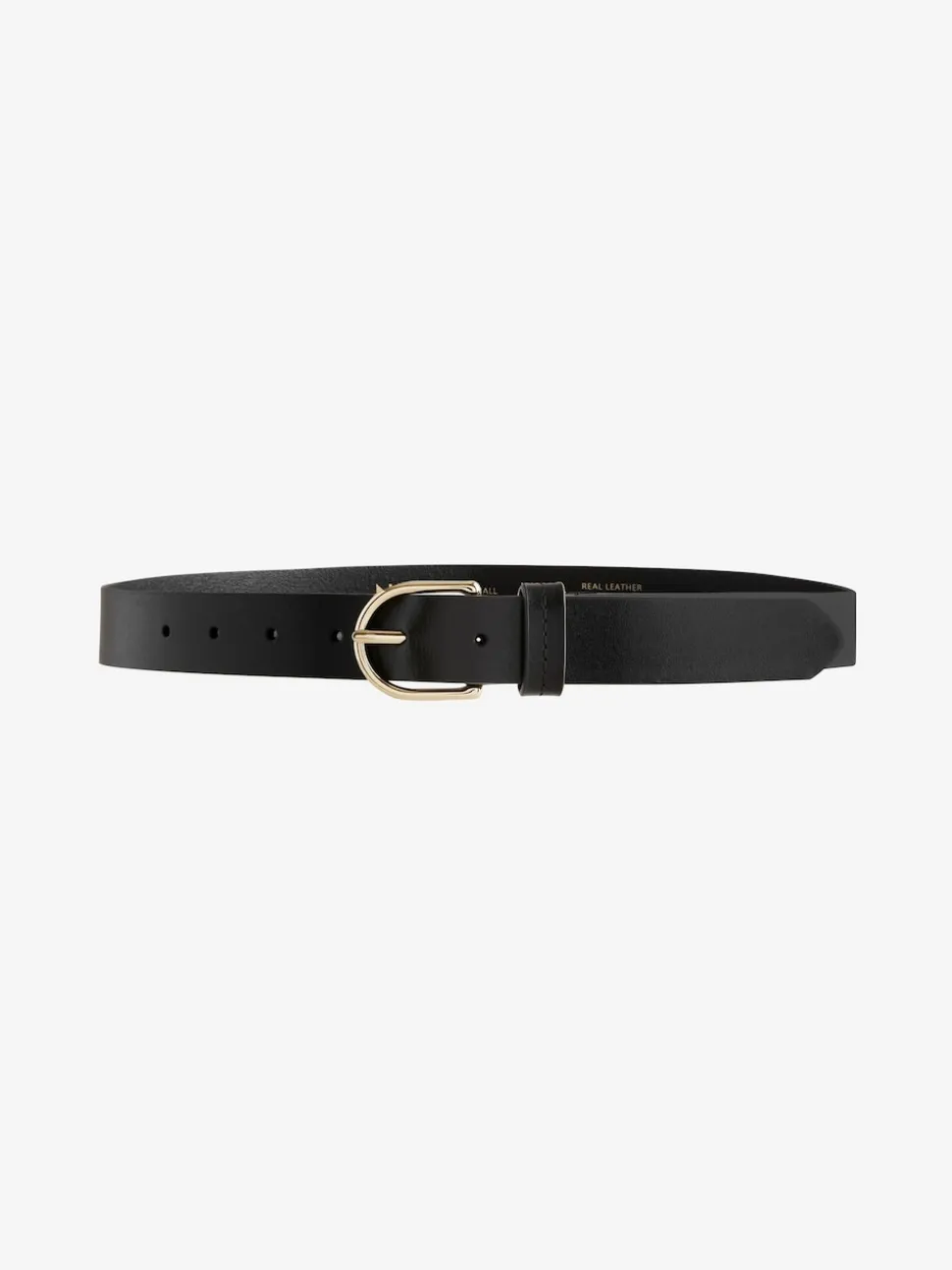 Black/Gold Regular Leather Belt