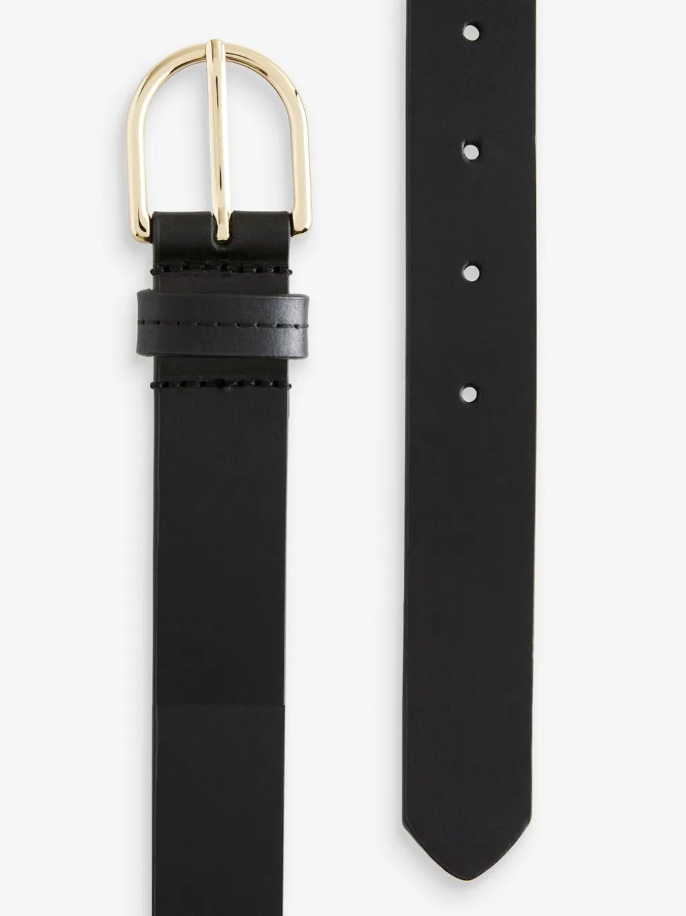 Black/Gold Regular Leather Belt
