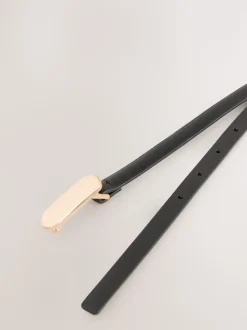 Black/Gold Tone Double Wrap PU Belt