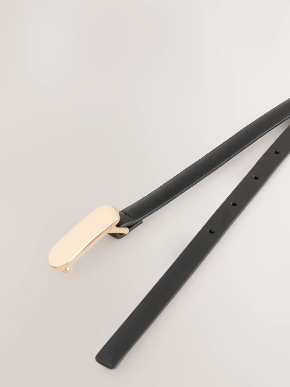 Black/Gold Tone Double Wrap PU Belt
