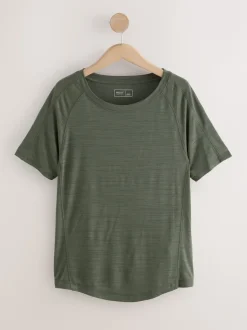 Black/Green Active Crew Neck Lightweight Short Sleeve T-Shirts 2 Pack