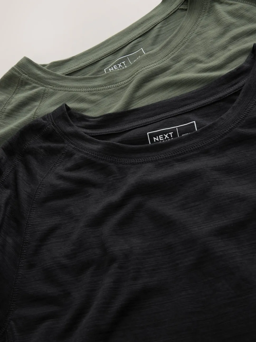 Black/Green Active Crew Neck Lightweight Short Sleeve T-Shirts 2 Pack