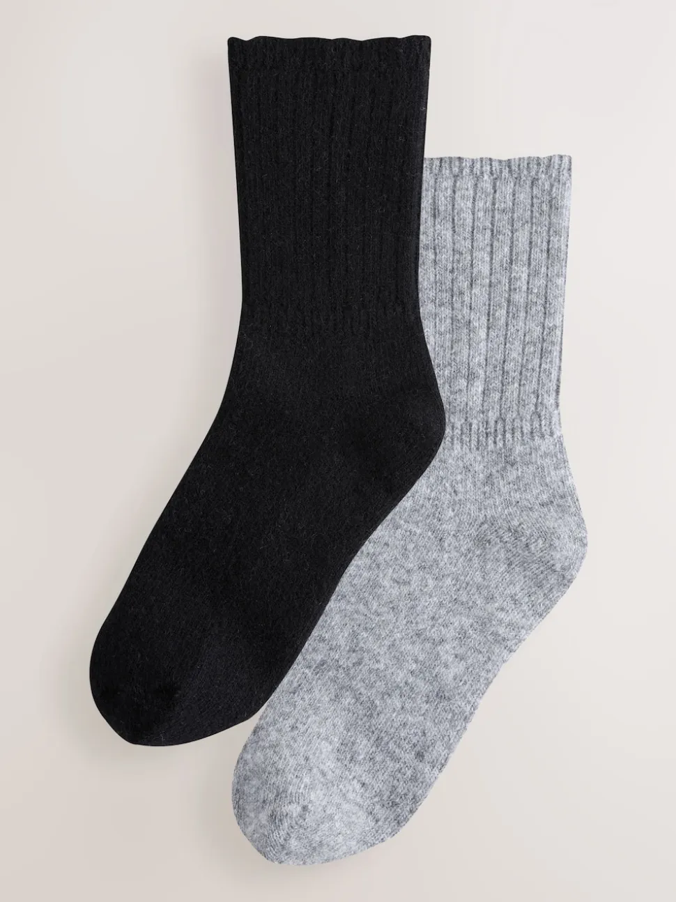 Black/Grey Containing Merino Wool Ankle Socks 2 Pack