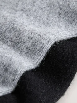 Black/Grey Containing Merino Wool Ankle Socks 2 Pack