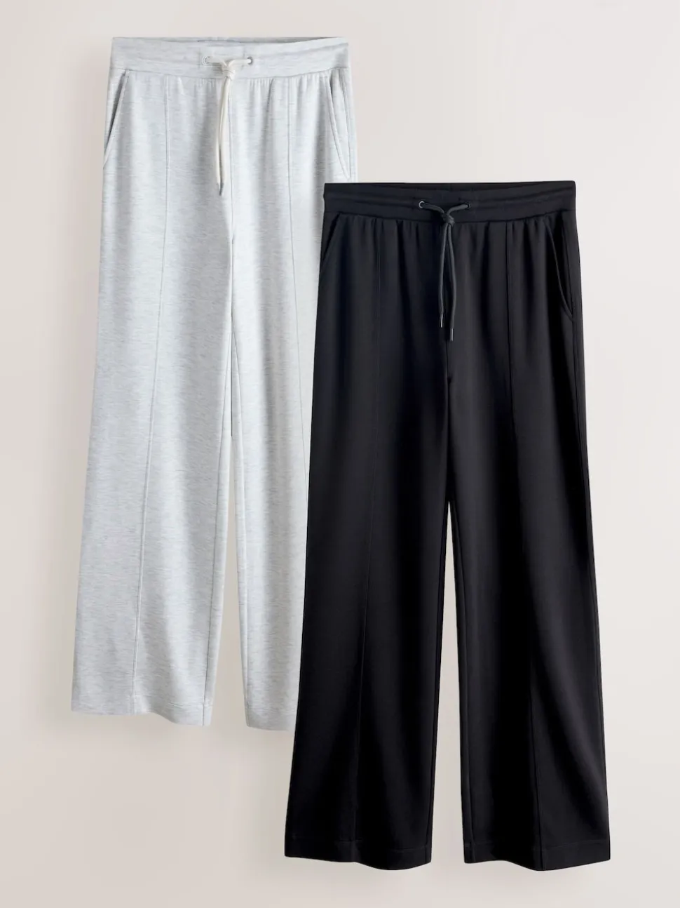Black/Grey Jersey Wide Leg Joggers 2 Pack
