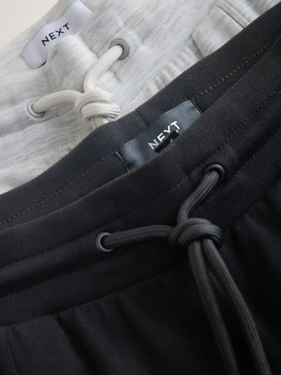Black/Grey Jersey Wide Leg Joggers 2 Pack