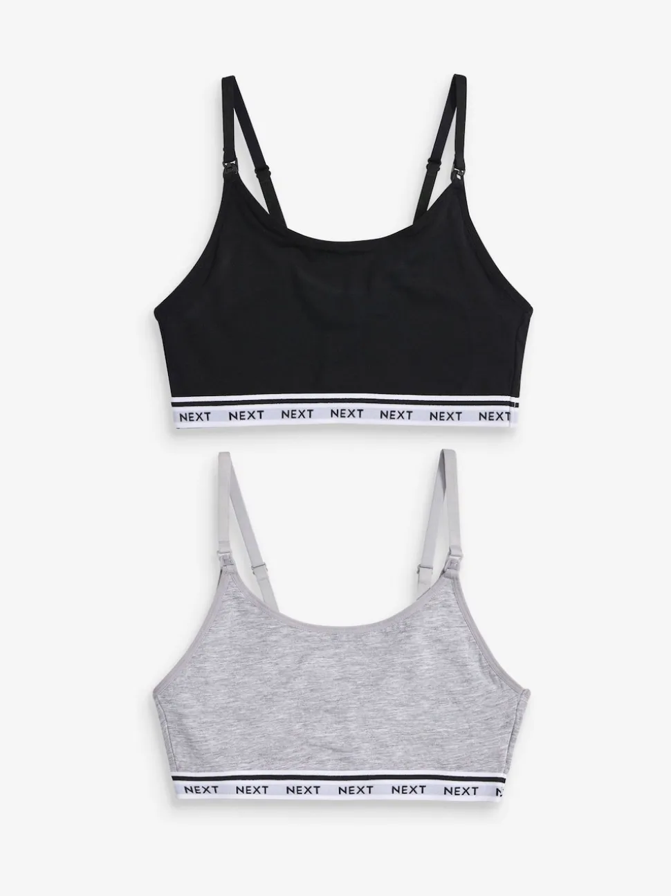 Black/Grey Maternity Nursing Crop Ultimate Comfort Tops 2 Pack