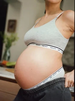 Black/Grey Maternity Nursing Crop Ultimate Comfort Tops 2 Pack
