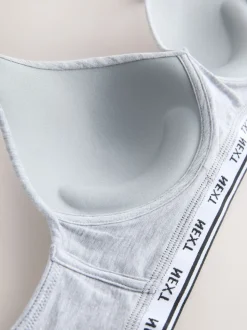 Black/Grey Ultimate Comfort Cotton Non Wired Padded Bras 2 Pack